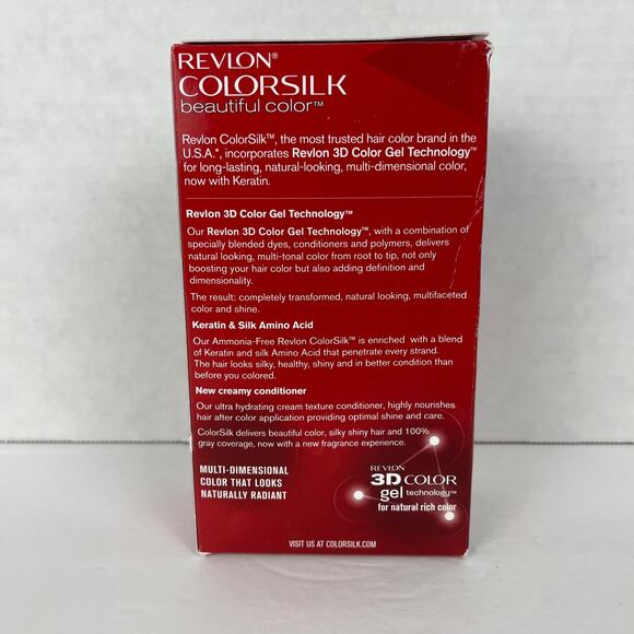Revlon Colorsilk Hair Color Permanent 11 Soft Black Ammonia Free Keratin TornBox - Picture 4 of 6